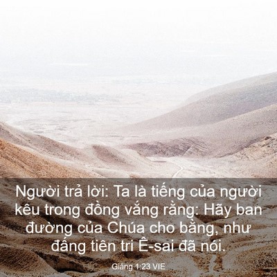 Picture 03 - Giăng 1:23 VIE - Người trả lời: Ta là tiếng của - Bible Verse Picture