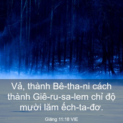 Picture 03 - Giăng 11:18 VIE - Vả, thành Bê-tha-ni cách thành - Bible Verse Picture