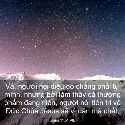 Picture 03 - Giăng 11:51 VIE - Vả, người nói điều đó chẳng phải - Bible Verse Picture