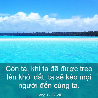 Picture 03 - Giăng 12:32 VIE - Còn ta, khi ta đã được treo lên khỏi - Bible Verse Picture