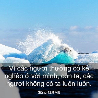 Picture 03 - Giăng 12:8 VIE - Vì các ngươi thường có kẻ nghèo ở - Bible Verse Picture