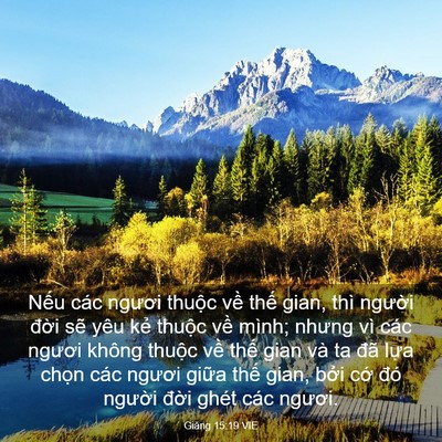Picture 03 - Giăng 15:19 VIE - Nếu các ngươi thuộc về thế gian, thì - Bible Verse Picture