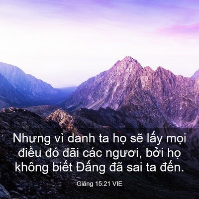 Picture 03 - Giăng 15:21 VIE - Nhưng vì danh ta họ sẽ lấy mọi điều - Bible Verse Picture