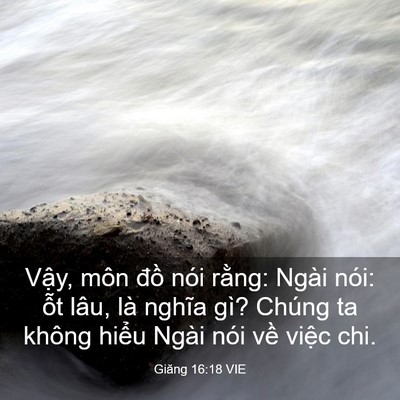 Picture 03 - Giăng 16:18 VIE - Vậy, môn đồ nói rằng: Ngài nói: ỗt - Bible Verse Picture
