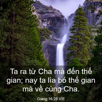 Picture 03 - Giăng 16:28 VIE - Ta ra từ Cha mà đến thế gian; nay ta lìa - Bible Verse Picture