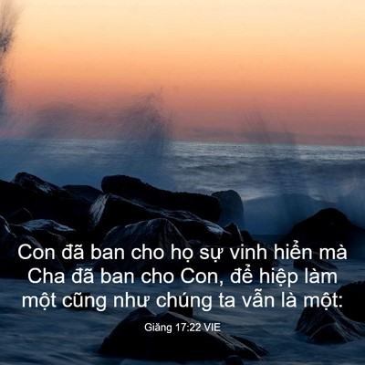 Picture 03 - Giăng 17:22 VIE - Con đã ban cho họ sự vinh hiển mà Cha - Bible Verse Picture