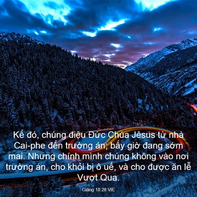 Picture 03 - Giăng 18:28 VIE - Kế đó, chúng điệu Đức Chúa Jêsus - Bible Verse Picture