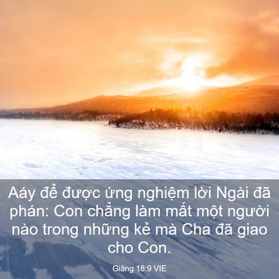 Picture 03 - Giăng 18:9 VIE - Aáy để được ứng nghiệm lời Ngài - Bible Verse Picture