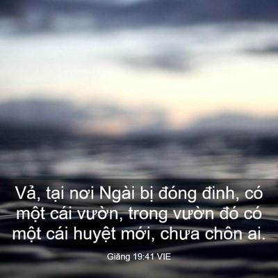 Picture 03 - Giăng 19:41 VIE - Vả, tại nơi Ngài bị đóng đinh, có - Bible Verse Picture