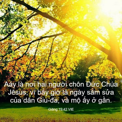 Picture 03 - Giăng 19:42 VIE - Aáy là nơi hai người chôn Đức Chúa - Bible Verse Picture