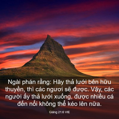 Picture 03 - Giăng 21:6 VIE - Ngài phán rằng: Hãy thả lưới bên hữu - Bible Verse Picture