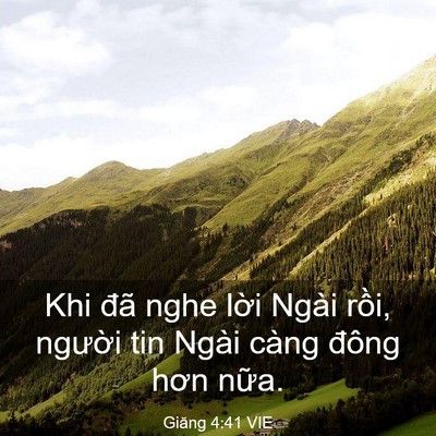 Picture 03 - Giăng 4:41 VIE - Khi đã nghe lời Ngài rồi, người tin - Bible Verse Picture