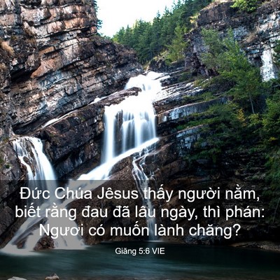 Picture 03 - Giăng 5:6 VIE - Đức Chúa Jêsus thấy người nằm, biết - Bible Verse Picture