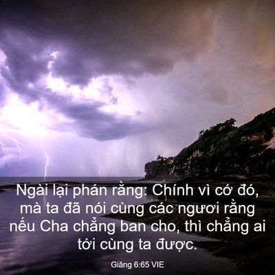 Picture 03 - Giăng 6:65 VIE - Ngài lại phán rằng: Chính vì cớ đó, - Bible Verse Picture