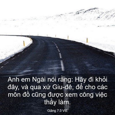 Picture 03 - Giăng 7:3 VIE - Anh em Ngài nói rằng: Hãy đi khỏi đây, - Bible Verse Picture