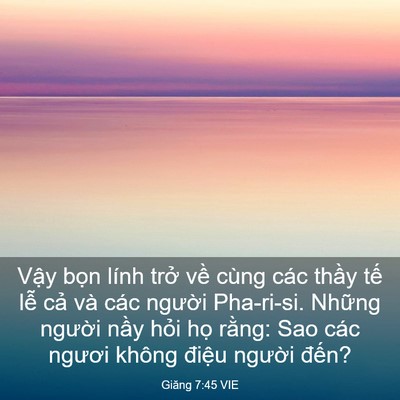 Picture 03 - Giăng 7:45 VIE - Vậy bọn lính trở về cùng các thầy - Bible Verse Picture