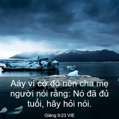 Picture 03 - Giăng 9:23 VIE - Aáy vì cớ đó nên cha mẹ người nói - Bible Verse Picture