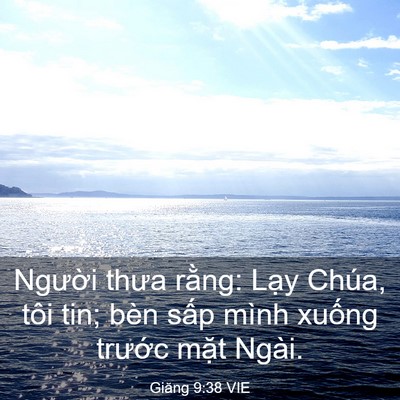 Picture 03 - Giăng 9:38 VIE - Người thưa rằng: Lạy Chúa, tôi tin; - Bible Verse Picture