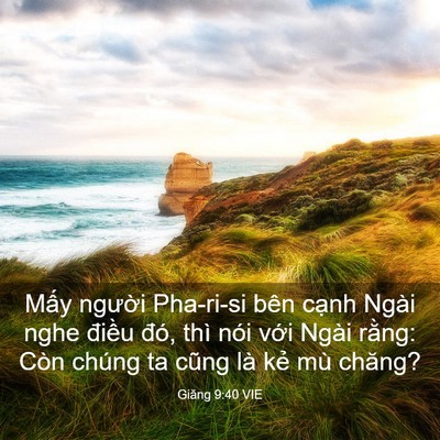 Picture 03 - Giăng 9:40 VIE - Mấy người Pha-ri-si bên cạnh Ngài nghe - Bible Verse Picture