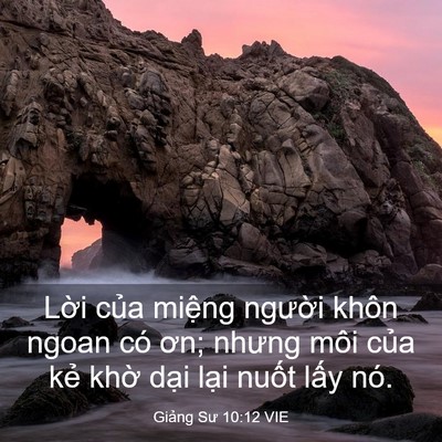 Picture 03 - Giảng Sư 10:12 VIE - Lời của miệng người khôn ngoan có ơn; - Bible Verse Picture