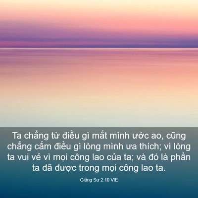 Picture 03 - Giảng Sư 2:10 VIE - Ta chẳng từ điều gì mắt mình ước - Bible Verse Picture