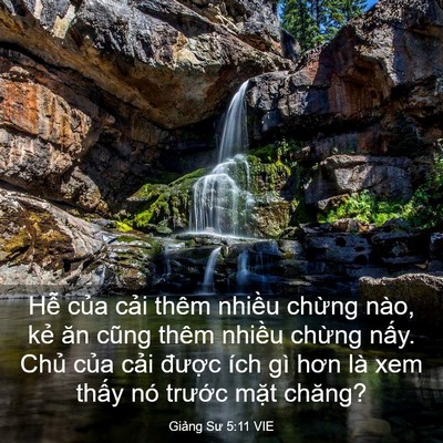 Picture 03 - Giảng Sư 5:11 VIE - Hễ của cải thêm nhiều chừng nào, kẻ - Bible Verse Picture