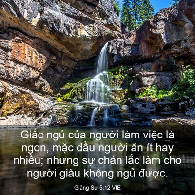 Picture 03 - Giảng Sư 5:12 VIE - Giấc ngủ của người làm việc là ngon, - Bible Verse Picture
