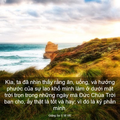Picture 03 - Giảng Sư 5:18 VIE - Kìa, ta đã nhìn thấy rằng ăn, uống, - Bible Verse Picture