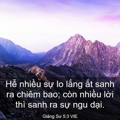 Picture 03 - Giảng Sư 5:3 VIE - Hễ nhiều sự lo lắng ắt sanh ra chiêm - Bible Verse Picture
