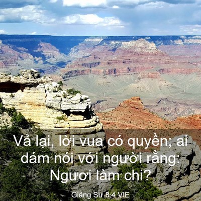 Picture 03 - Giảng Sư 8:4 VIE - Vả lại, lời vua có quyền; ai dám nói - Bible Verse Picture