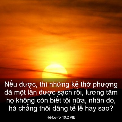 Picture 03 - Hê-bơ-rơ 10:2 VIE - Nếu được, thì những kẻ thờ phượng - Bible Verse Picture