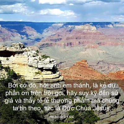 Picture 03 - Hê-bơ-rơ 3:1 VIE - Bởi cớ đó, hỡi anh em thánh, là kẻ - Bible Verse Picture