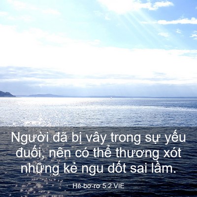 Picture 03 - Hê-bơ-rơ 5:2 VIE - Người đã bị vây trong sự yếu đuối, - Bible Verse Picture