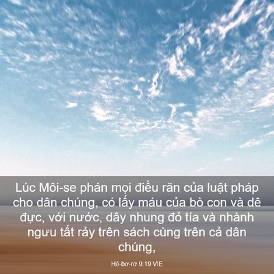 Picture 03 - Hê-bơ-rơ 9:19 VIE - Lúc Môi-se phán mọi điều răn của - Bible Verse Picture