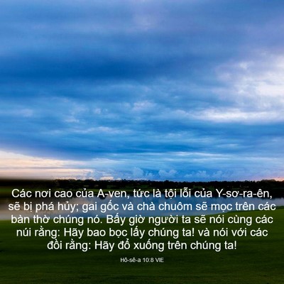 Picture 03 - Hô-sê-a 10:8 VIE - Các nơi cao của A-ven, tức là tội lỗi - Bible Verse Picture