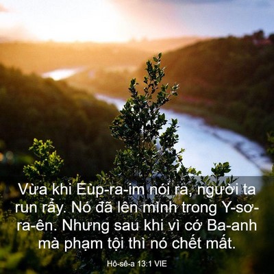 Picture 03 - Hô-sê-a 13:1 VIE - Vừa khi Eùp-ra-im nói ra, người ta run - Bible Verse Picture