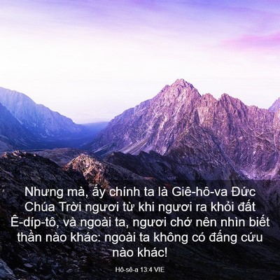 Picture 03 - Hô-sê-a 13:4 VIE - Nhưng mà, ấy chính ta là Giê-hô-va Đức - Bible Verse Picture