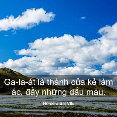 Picture 03 - Hô-sê-a 6:8 VIE - Ga-la-át là thành của kẻ làm ác, đầy - Bible Verse Picture
