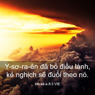 Picture 03 - Hô-sê-a 8:3 VIE - Y-sơ-ra-ên đã bỏ điều lành, kẻ - Bible Verse Picture