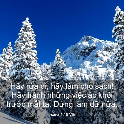 Picture 03 - I-sai-a 1:16 VIE - Hãy rửa đi, hãy làm cho sạch! Hãy tránh - Bible Verse Picture