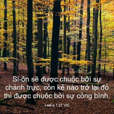 Picture 03 - I-sai-a 1:27 VIE - Si-ôn sẽ được chuộc bởi sự chánh - Bible Verse Picture