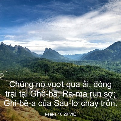 Picture 03 - I-sai-a 10:29 VIE - Chúng nó vuợt qua ải, đóng trại tại - Bible Verse Picture