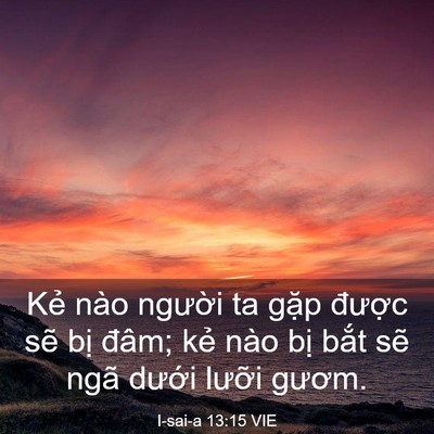 Picture 03 - I-sai-a 13:15 VIE - Kẻ nào người ta gặp được sẽ bị - Bible Verse Picture