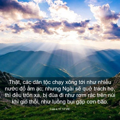 Picture 03 - I-sai-a 17:13 VIE - Thật, các dân tộc chạy xông tới như - Bible Verse Picture