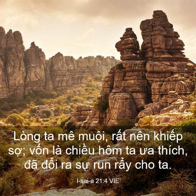 Picture 03 - I-sai-a 21:4 VIE - Lòng ta mê muội, rất nên khiếp sợ; - Bible Verse Picture