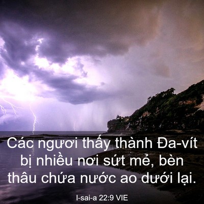 Picture 03 - I-sai-a 22:9 VIE - Các ngươi thấy thành Đa-vít bị nhiều - Bible Verse Picture