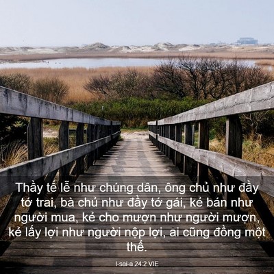 Picture 03 - I-sai-a 24:2 VIE - Thầy tế lễ như chúng dân, ông chủ - Bible Verse Picture