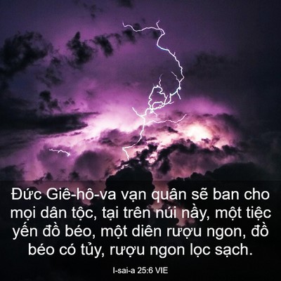 Picture 03 - I-sai-a 25:6 VIE - Đức Giê-hô-va vạn quân sẽ ban cho mọi - Bible Verse Picture