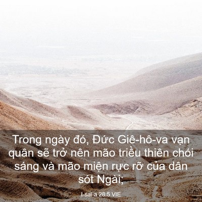 Picture 03 - I-sai-a 28:5 VIE - Trong ngày đó, Đức Giê-hô-va vạn quân - Bible Verse Picture