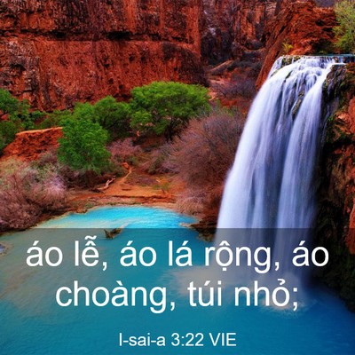 Picture 03 - I-sai-a 3:22 VIE - áo lễ, áo lá rộng, áo choàng, túi - Bible Verse Picture